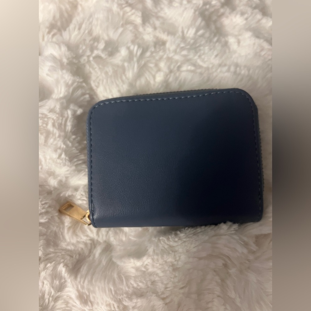 Target Blue Key Card Holder with Gold Zipper
